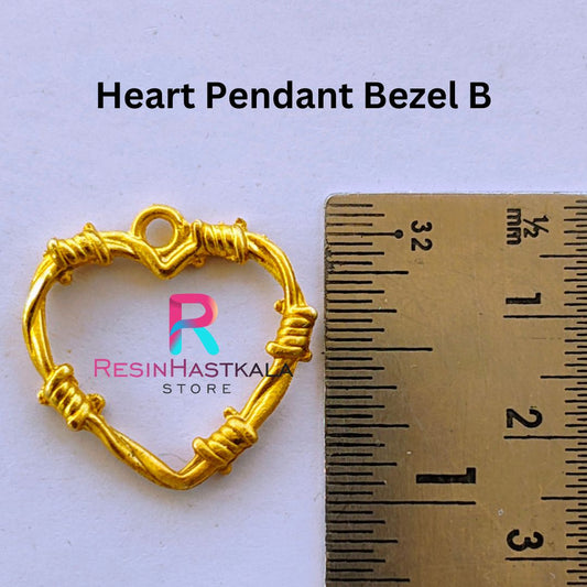 Heart Pendant Bezel B (5 Piece)