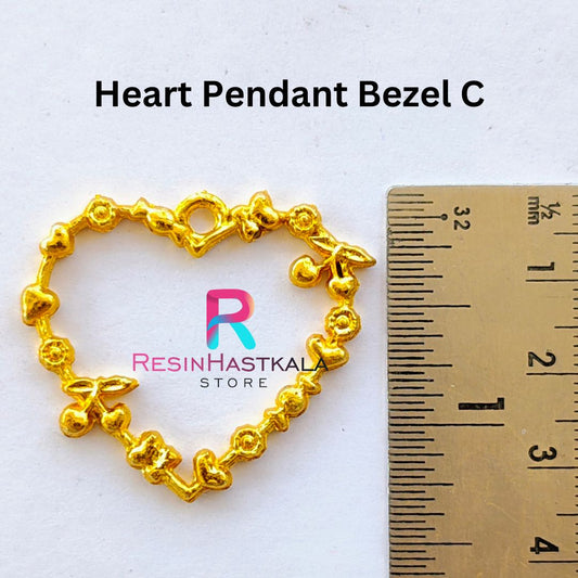 Heart Pendant Bezel C (5 Piece)