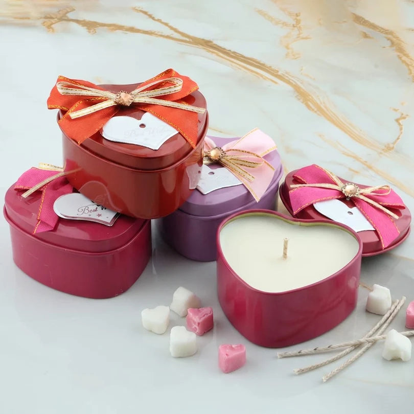 Heart Shape Best Wishes Empty Tin Jar – 1 Piece (Random Colour Only) Size - 7*7*3.5 Cm