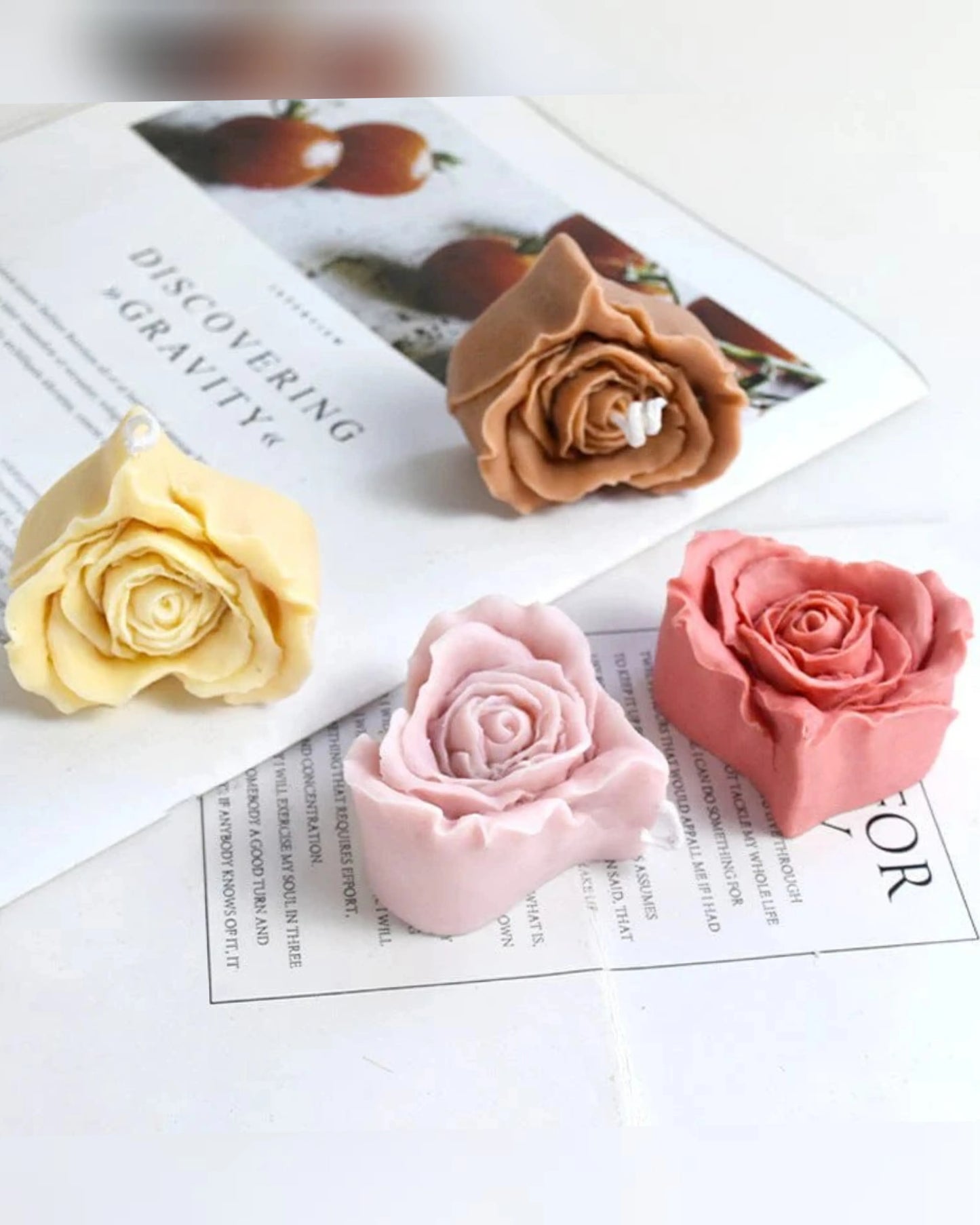 Heart Shape Rose Flower Soap & Candle Handmade Mould