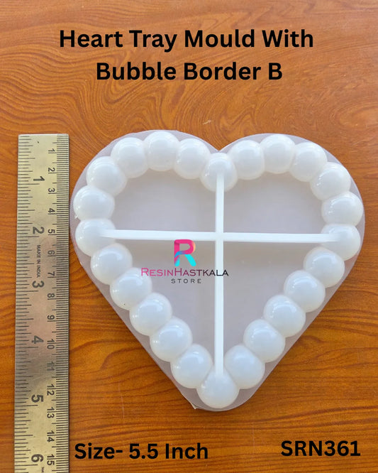 Heart Tray Mould With Bubble Border B