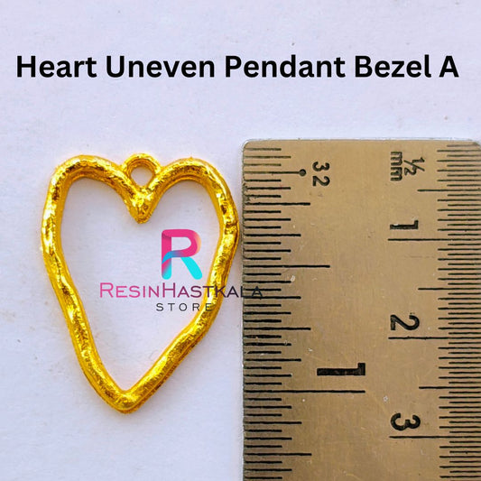 Heart Uneven Pendant Bezel A (5 Piece)