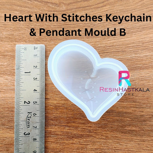 Heart With Stitches Keychain & Pendant Mould B