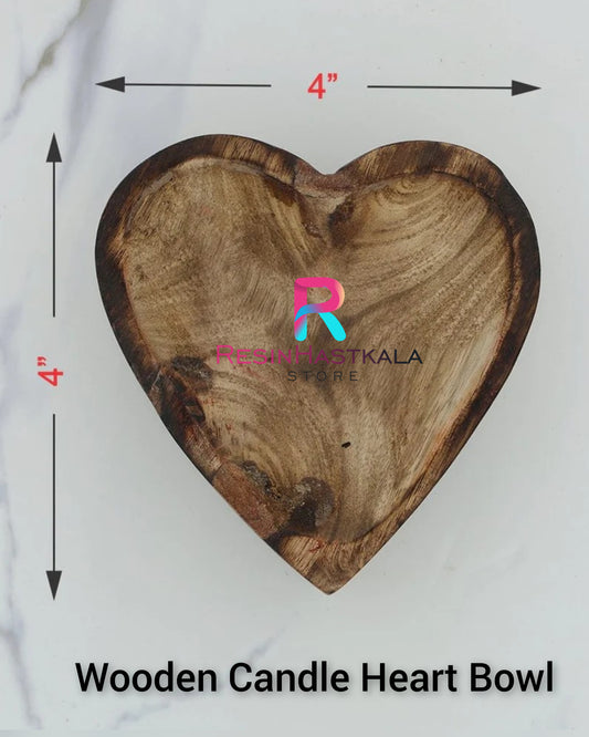 Heart Wooden Candle Bowl