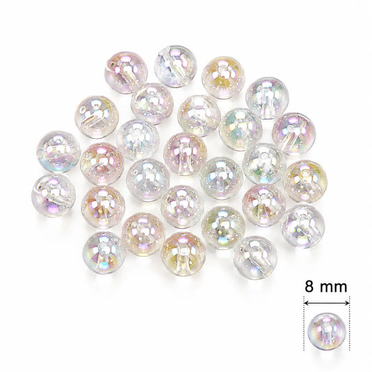 Holographic Beads (10 Gram) (8 mm) for Jewellery Making, Rakhi, Bracelet