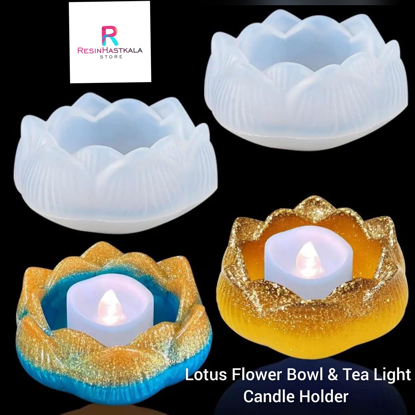 Lotus Flower Bowl & Tea Light Candle Holder Mould