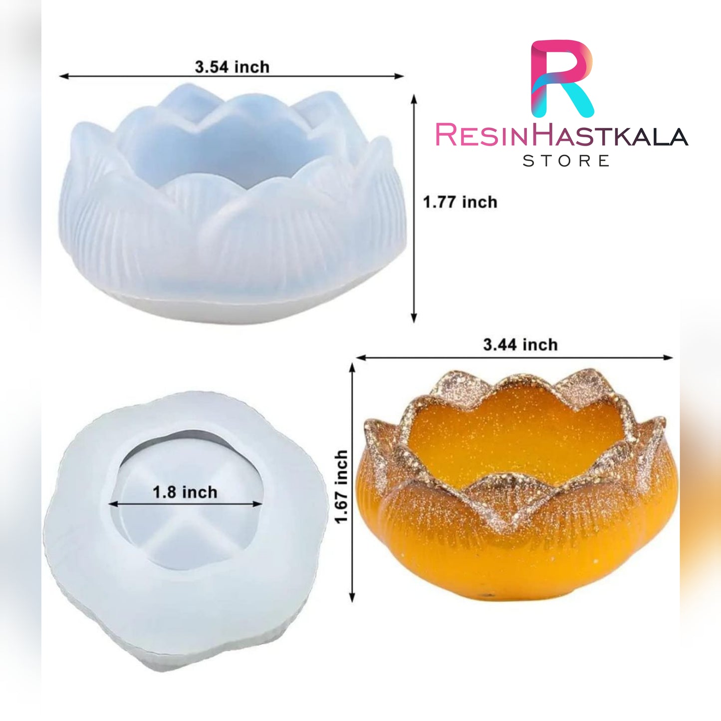 Lotus Flower Bowl & Tea Light Candle Holder Mould