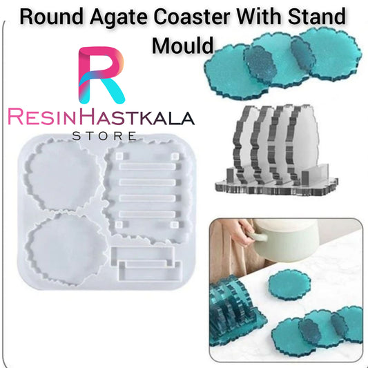 Round Agate Coaster With Stand Mould