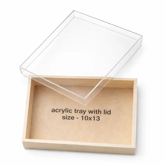 Invitation Tray Box with Acrylic Lid Frame (10×13 Inch)
