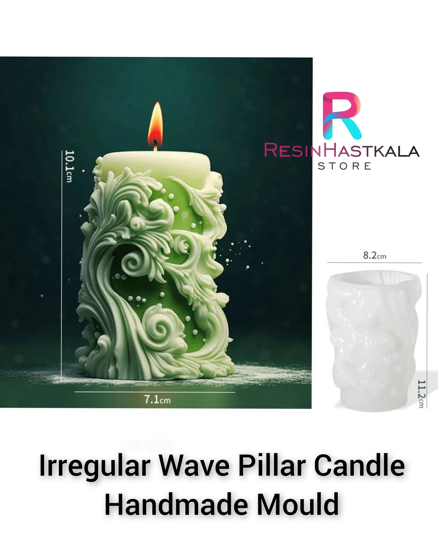 Irregular Wave Pillar Candle Handmade Mould B