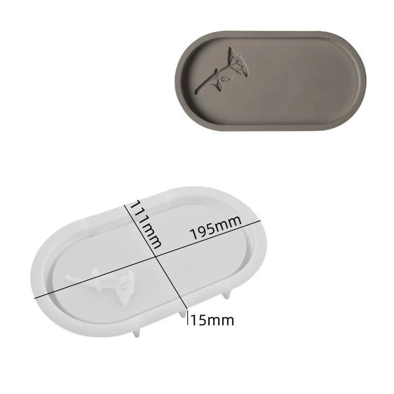 Flower Print Oval Tray Mould