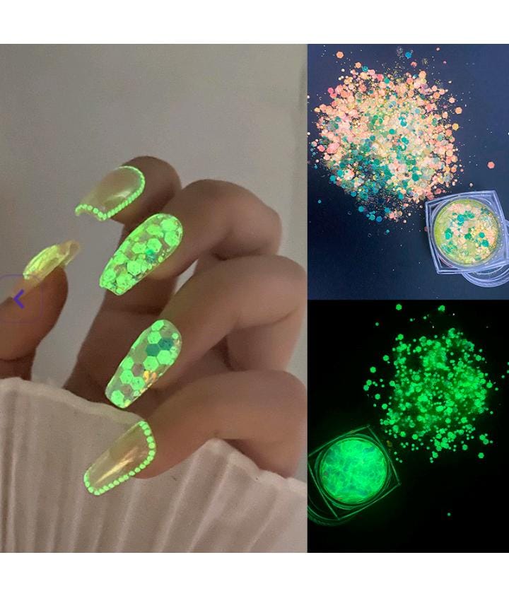 Lemon Yellow Shimmer Glow In Dark Glitter