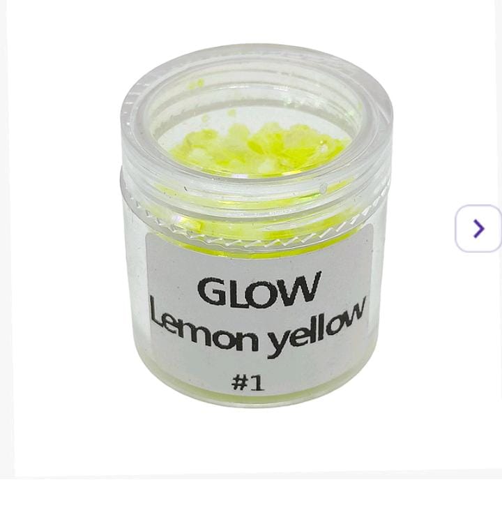 Lemon Yellow Shimmer Glow In Dark Glitter