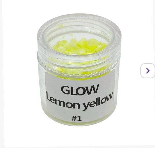 Lemon Yellow Shimmer Glow In Dark Glitter