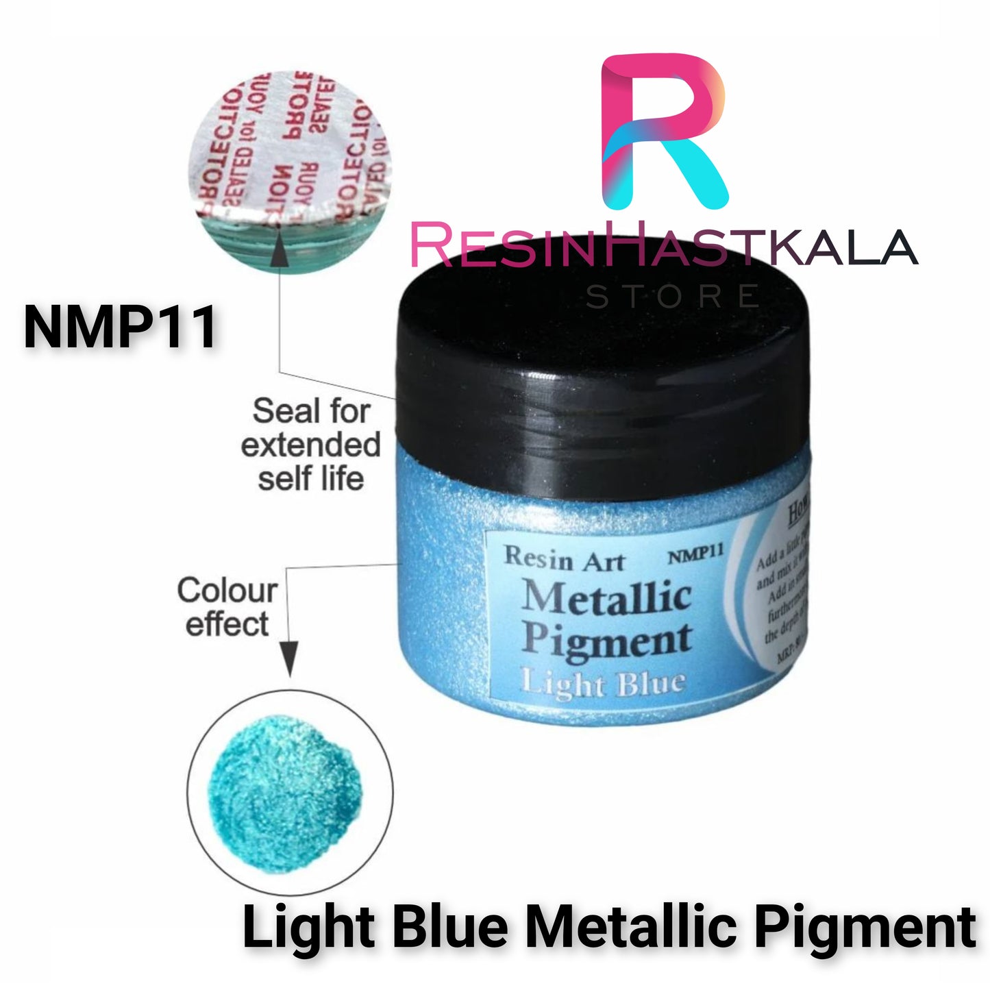 Light Blue Metallic Pigment (20 Gram)