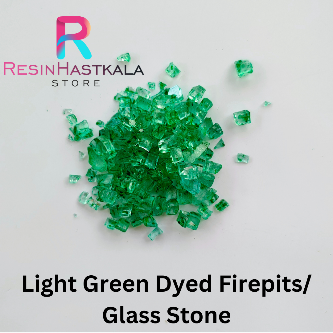 Light Green Dyed Firepits / Glass Stone (100 Gram)