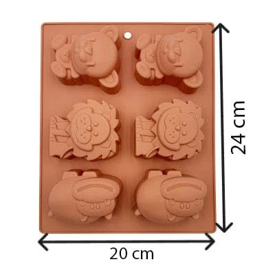 Lion, Bear & Hippo Silicone Mould for Resin, Soap, Chocolate, Cake Making