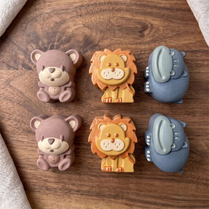Lion, Bear & Hippo Silicone Mould for Resin, Soap, Chocolate, Cake Making
