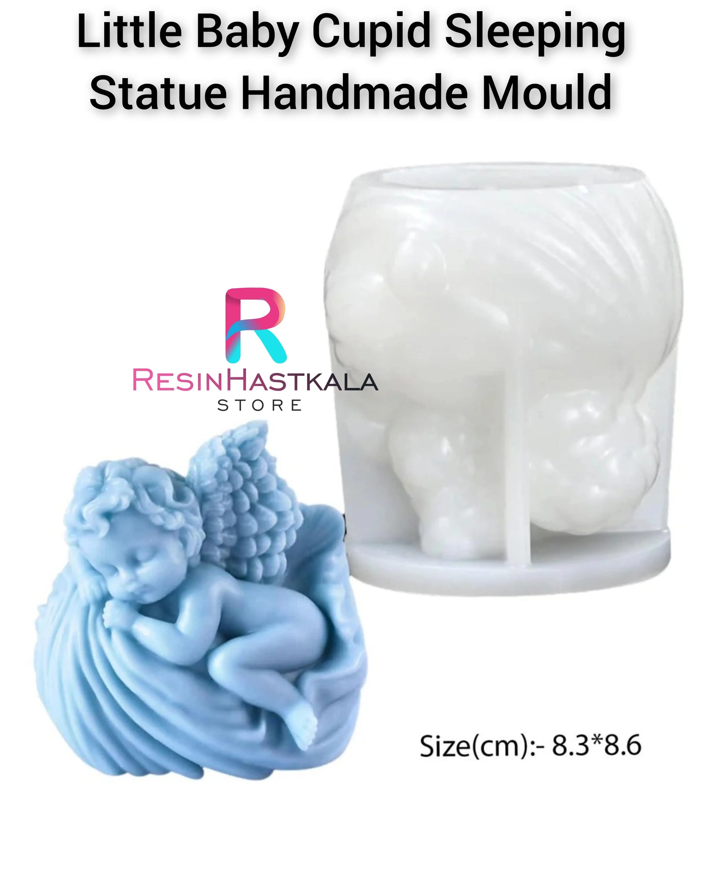 Little Baby Cupid Sleeping Statue Handmade Candle Mould