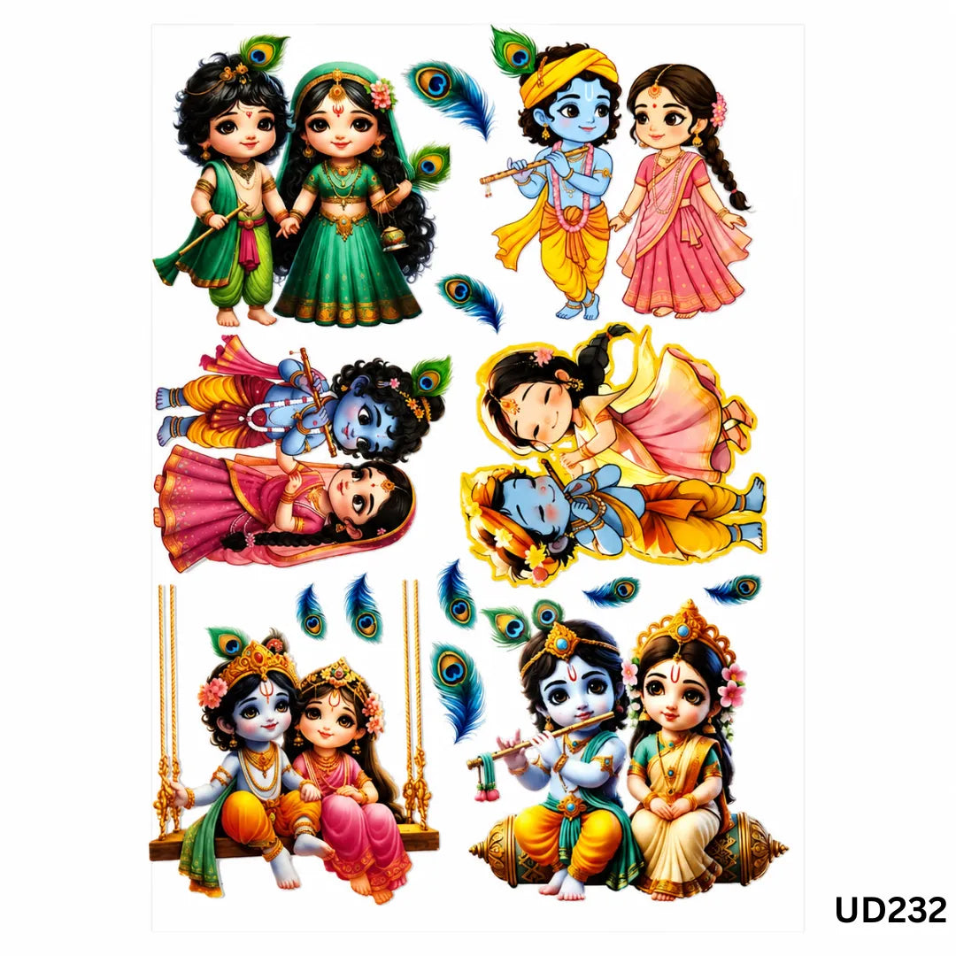 Lord Krishna UV DTF Sticker – A6 Size (UD232)