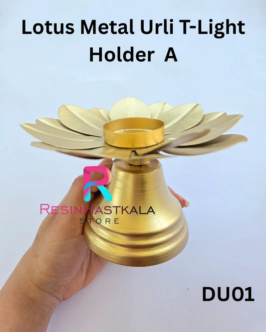 Lotus Metal Urli T-Light Holder  A (5 Inch)
