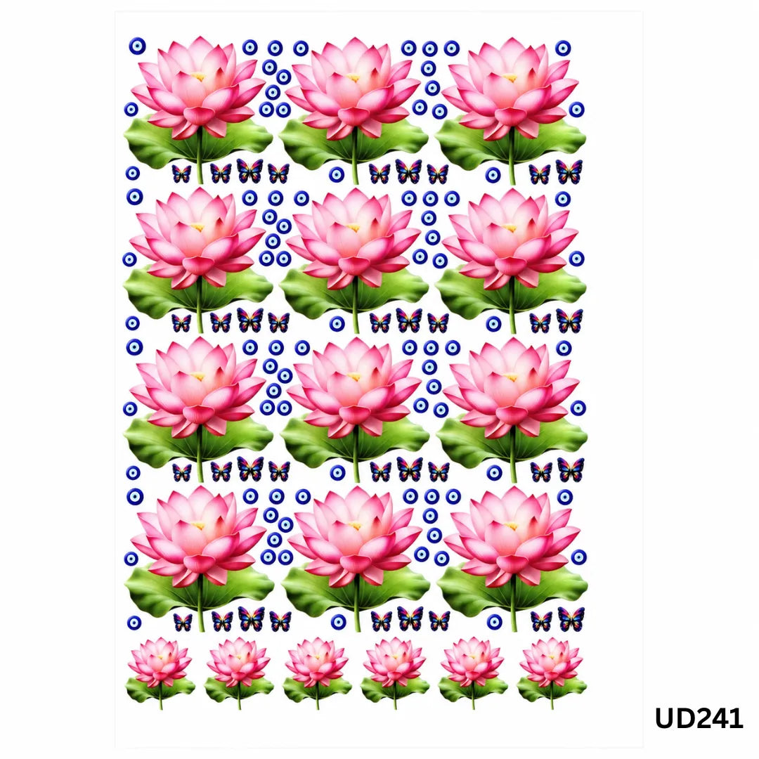 Lotus Pichwai UV DTF Sticker – A6 Size (UD241)