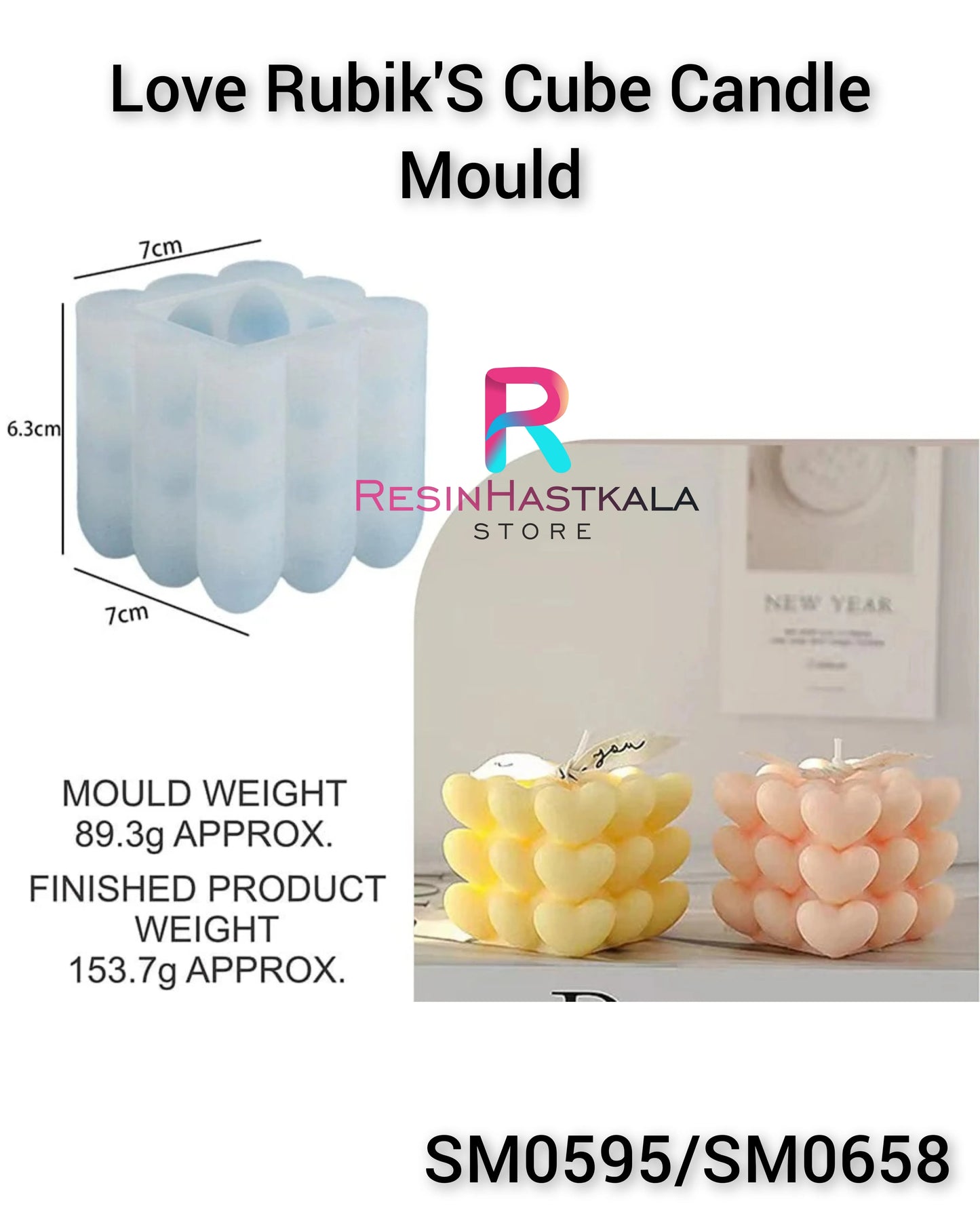 Love Rubik'S Cube Candle Mould