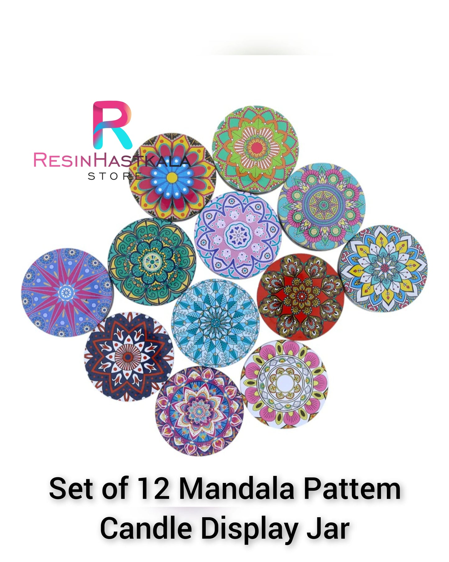 Mandala Design Candle Display Jar – Pack of 12