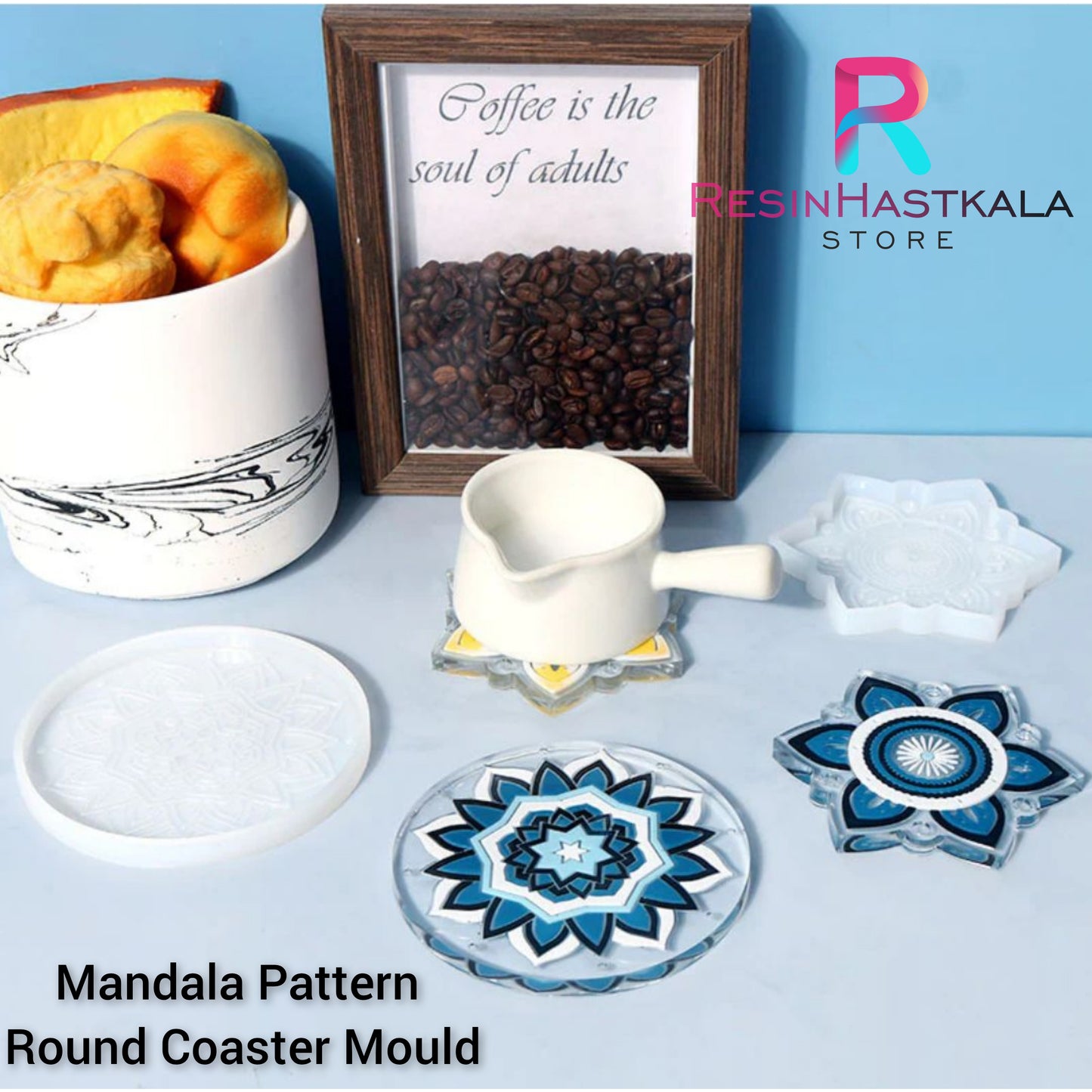 Mandala Pattern Round Coaster Mould B