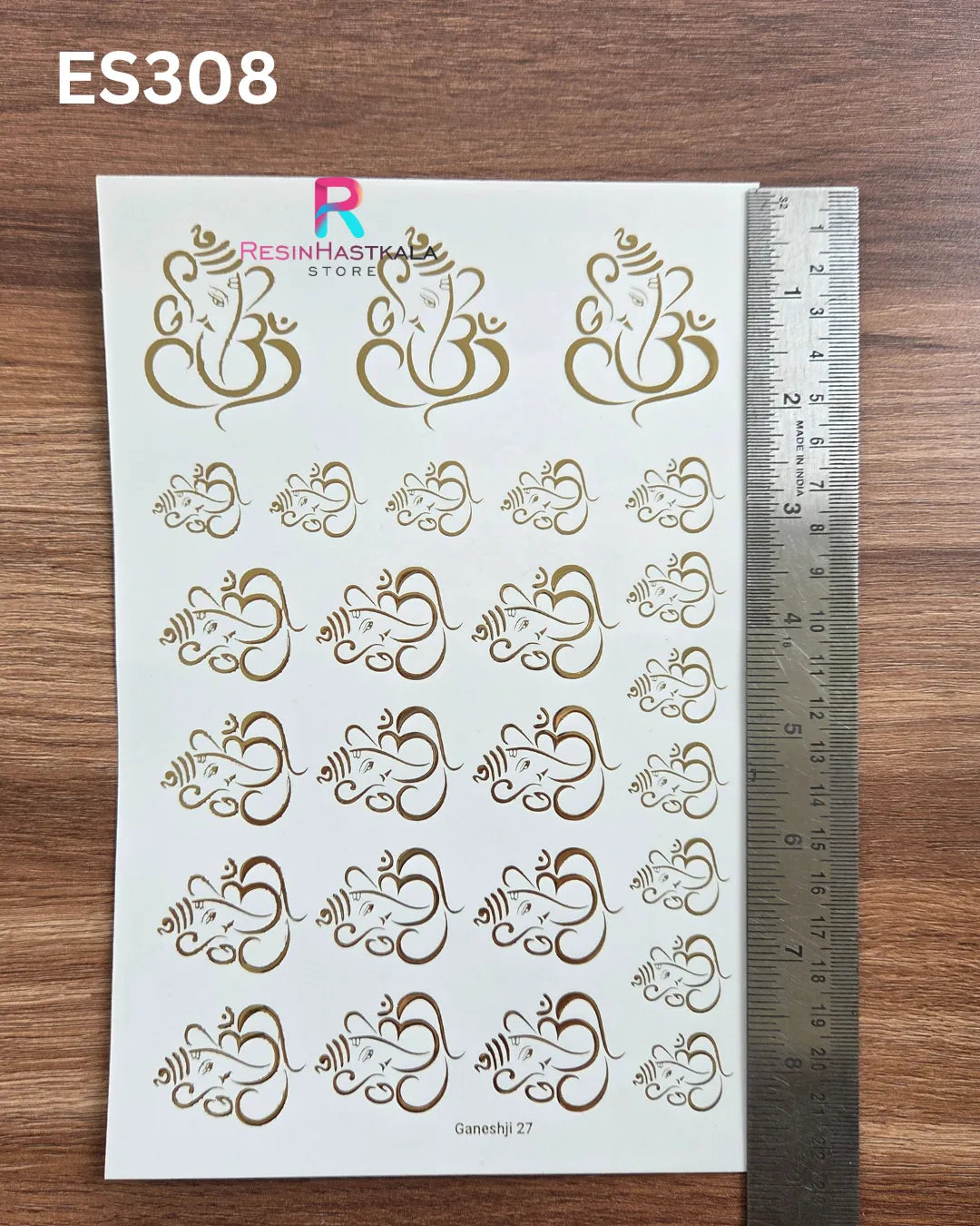 Mantra & God Bhagwan Golden Embossed Sticker – A5 Size (ES308)