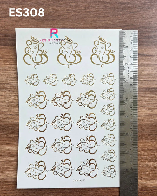 Mantra & God Bhagwan Golden Embossed Sticker – A5 Size (ES308)