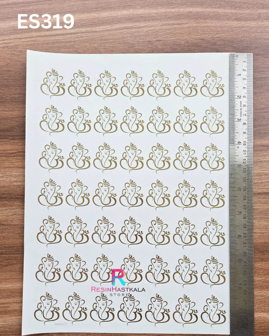 Mantra & God Bhagwan Golden Embossed Sticker – A4 Size (ES319)