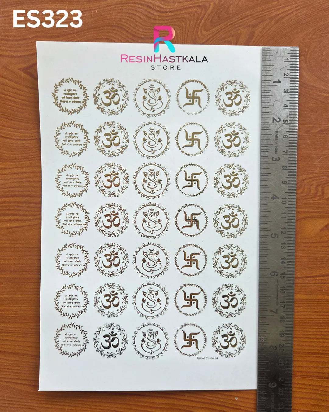 Mantra & God Bhagwan Golden Embossed Sticker – A5 Size (ES323)