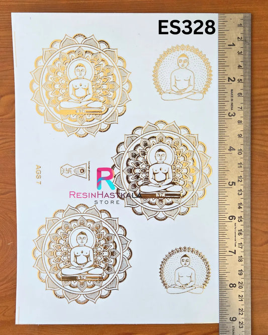 Mantra & God Bhagwan Golden Embossed Sticker – A5 Size (ES328)