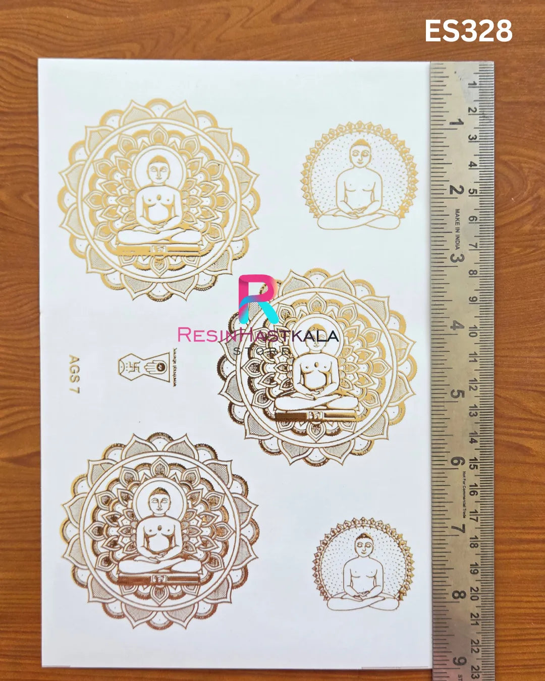 Mantra & God Bhagwan Golden Embossed Sticker – A5 Size (ES328)