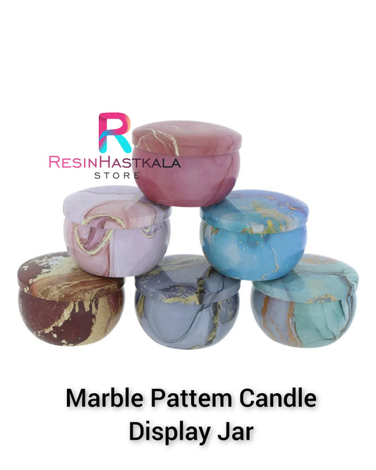 Marble Pattern Candle Display Jar – Set of 6