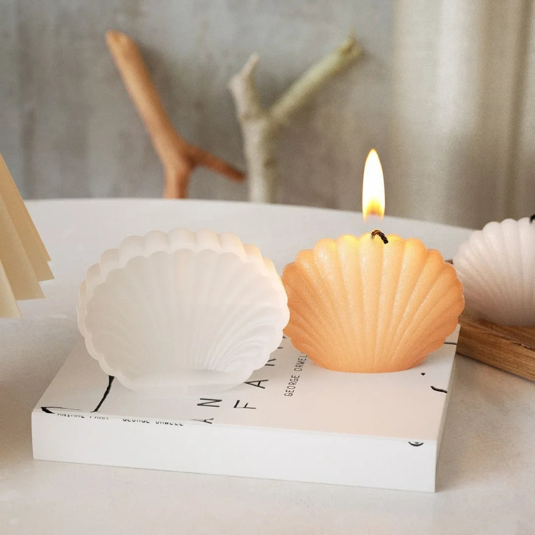 Small Sea Pearl Shell Candle Mould & Tray for Resin and Terra