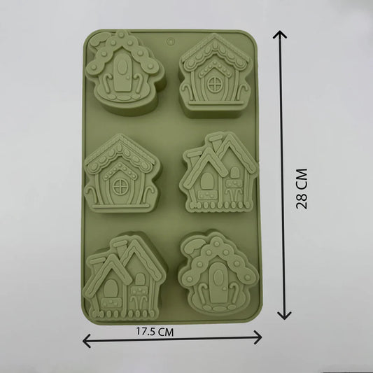 Mini Gingerbread House & Christmas Decor Silicone Mould for Resin, Soap, Chocolate, Cake Making