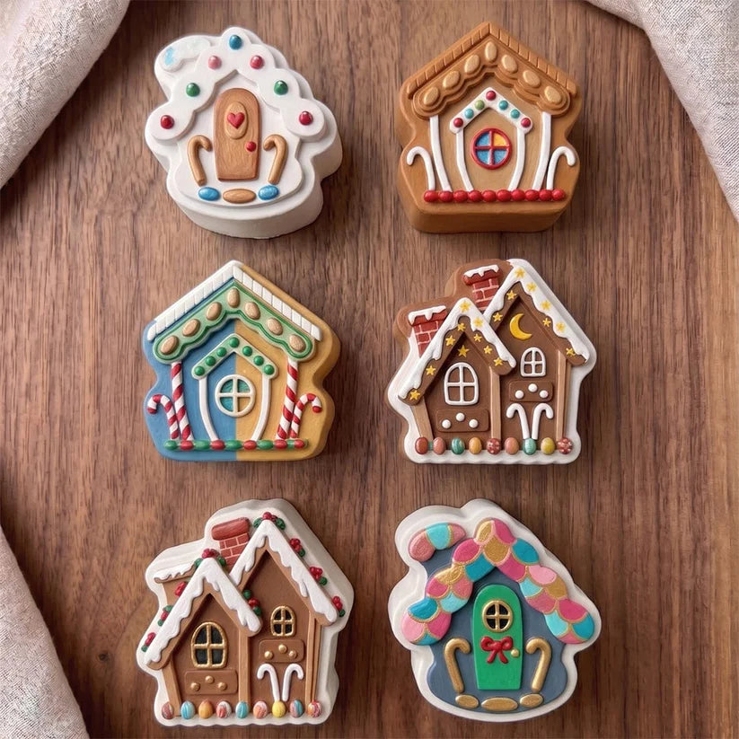 Mini Gingerbread House & Christmas Decor Silicone Mould for Resin, Soap, Chocolate, Cake Making