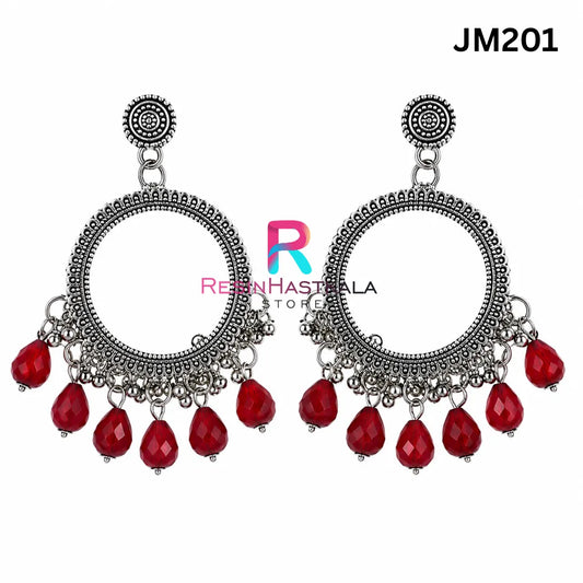 Mini Round Silver Bezel / Jhumka Bezel with Beads (JM201)