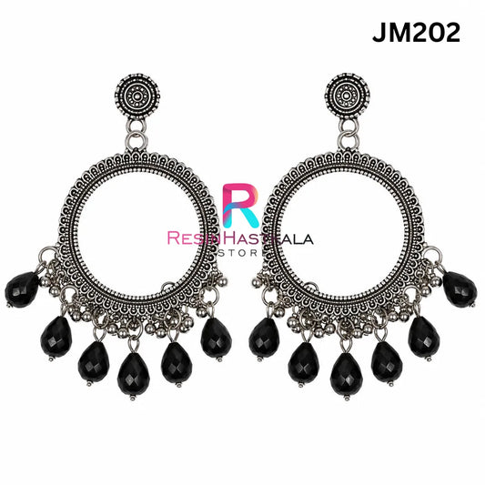Mini Round Silver Bezel / Jhumka Bezel with Beads (JM202)