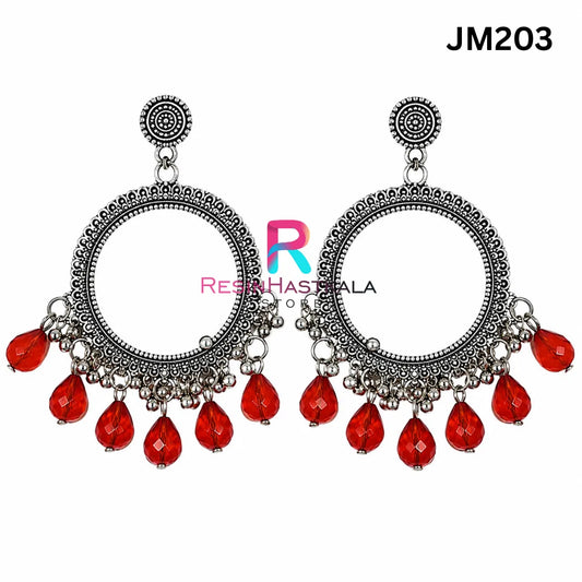 Mini Round Silver Bezel / Jhumka Bezel with Beads (JM203)