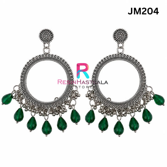 Mini Round Silver Bezel / Jhumka Bezel with Beads (JM204)
