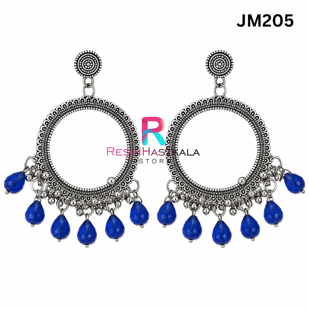 Mini Round Silver Bezel / Jhumka Bezel with Beads (JM205)