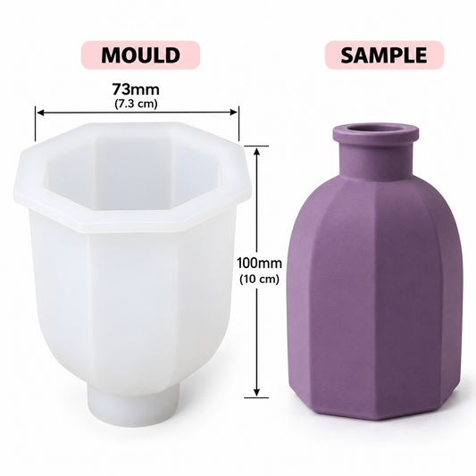 Geometric Faceted Bottle Vase Mould – Modern Polygon Design for Resin & Concrete Art