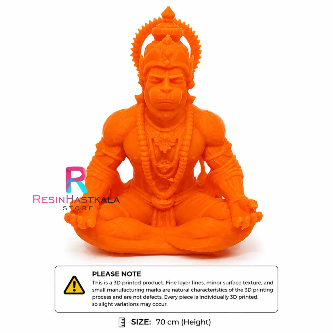 Orange Hanuman Ji 3D Printed Miniature Statue (70 mm)