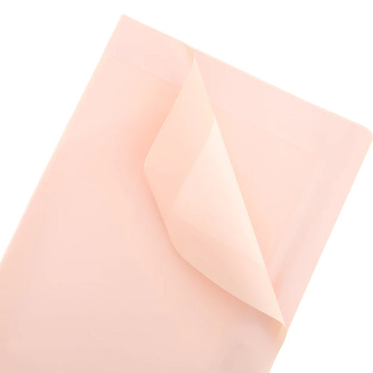 Peach Shiny Border Bouquet Wrapping Paper – 5 Sheets for Flower Bouquets, Pipe Cleaner Flowers & Gift Packing