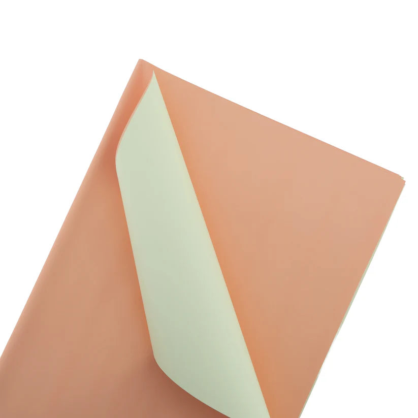 Peach with Butter yellow Two Sided Color Wrapping Bouquet paper (5 Piece)