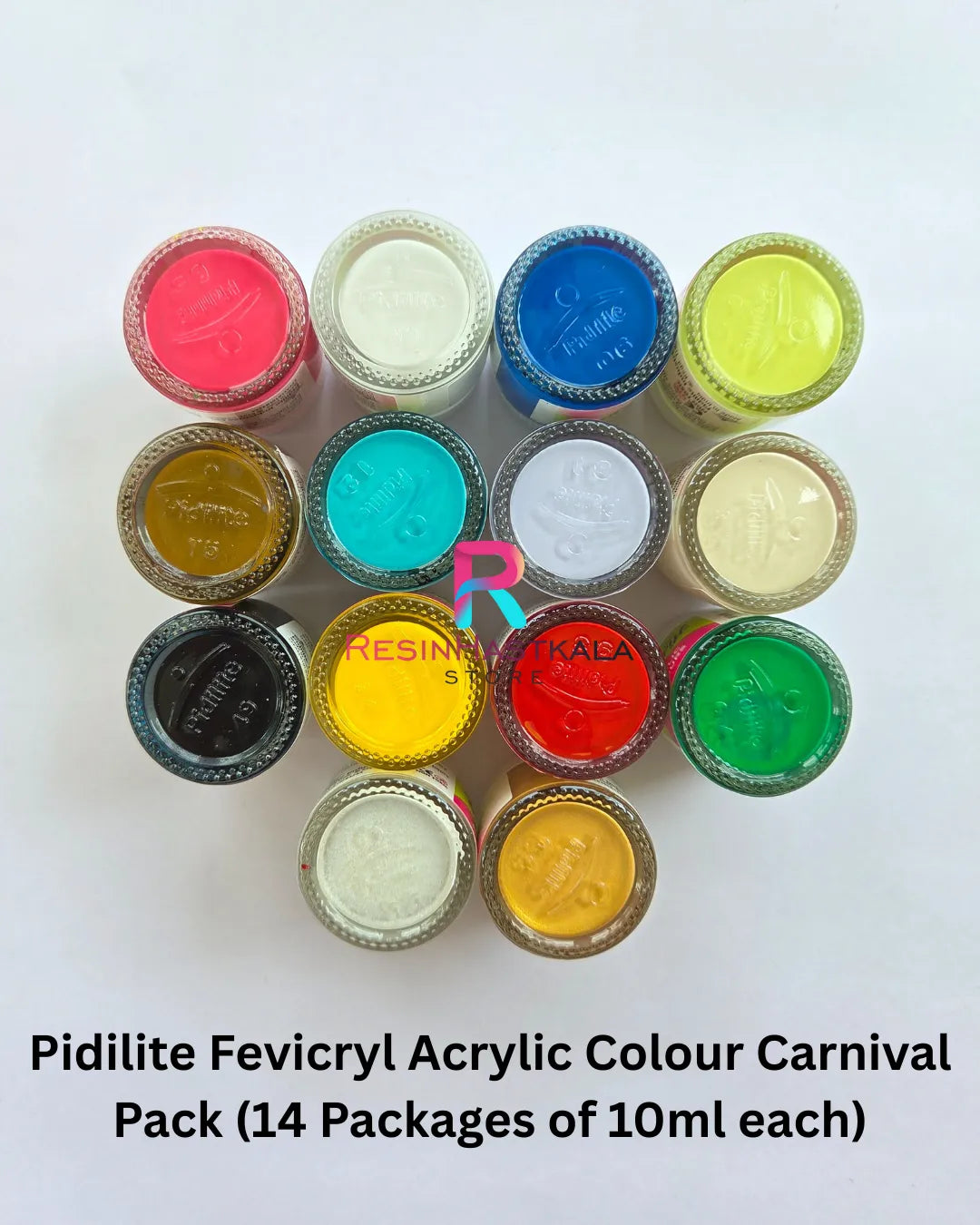 Pidilite Fevicryl Acrylic Colour Carnival Pack (14 Packages of 10ml each)