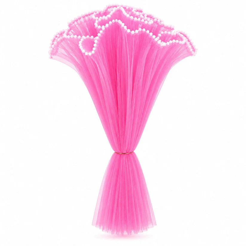 Pink Bouquet Wrapping Net (2.25 Yards/Pack) for Flower Bouquets, Pipe Cleaner Flowers & Gift Wrapping